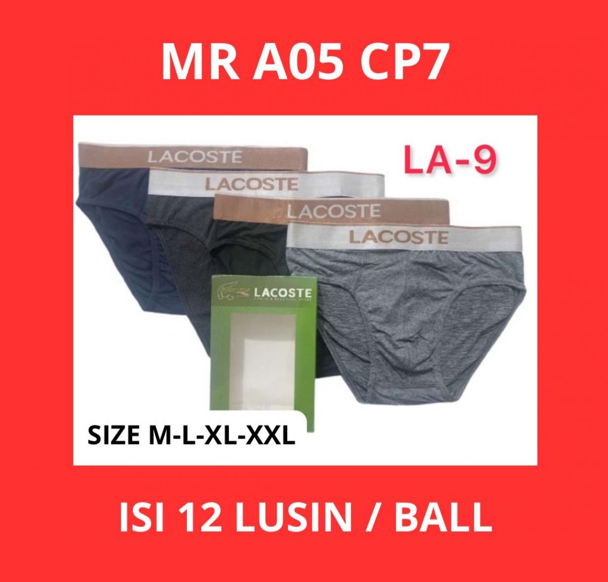 BOXER MR A05 CP7 SIZE M - L - XL - XXL ISI 12 LUSIN