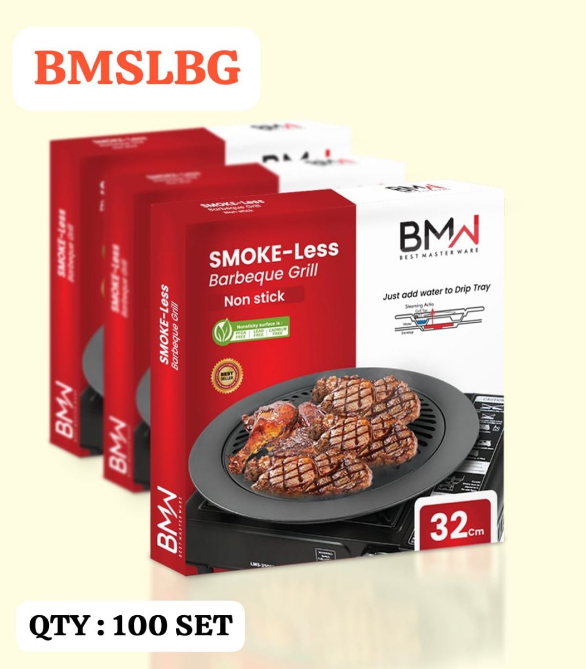 SMOKE LESS BARBEQUE GRILL BMSLBG SIZE 32CM ISI 100 SET