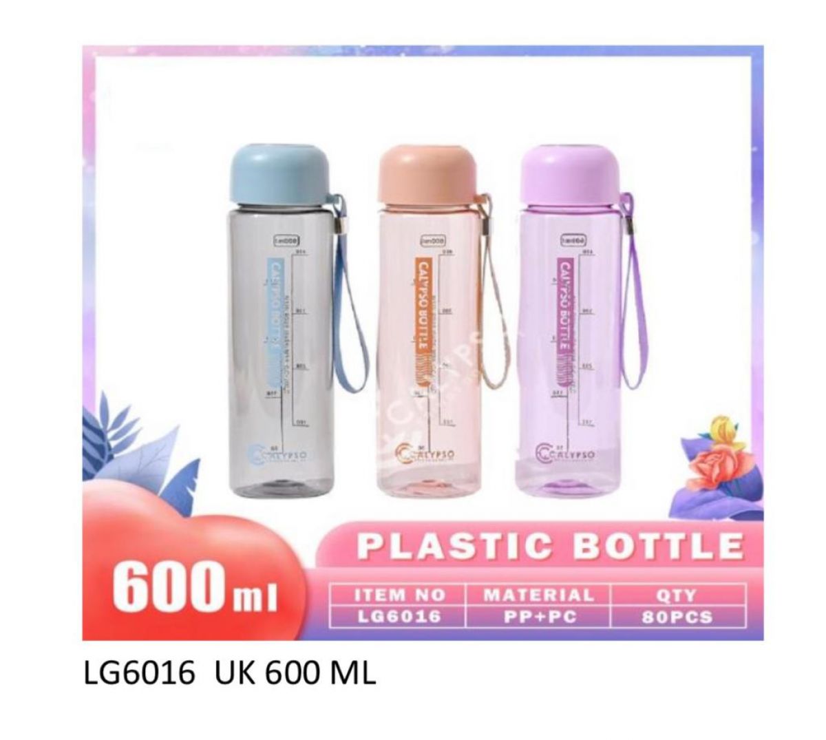 BOTOL MINUM PLASTIK UKURAN 600 ML