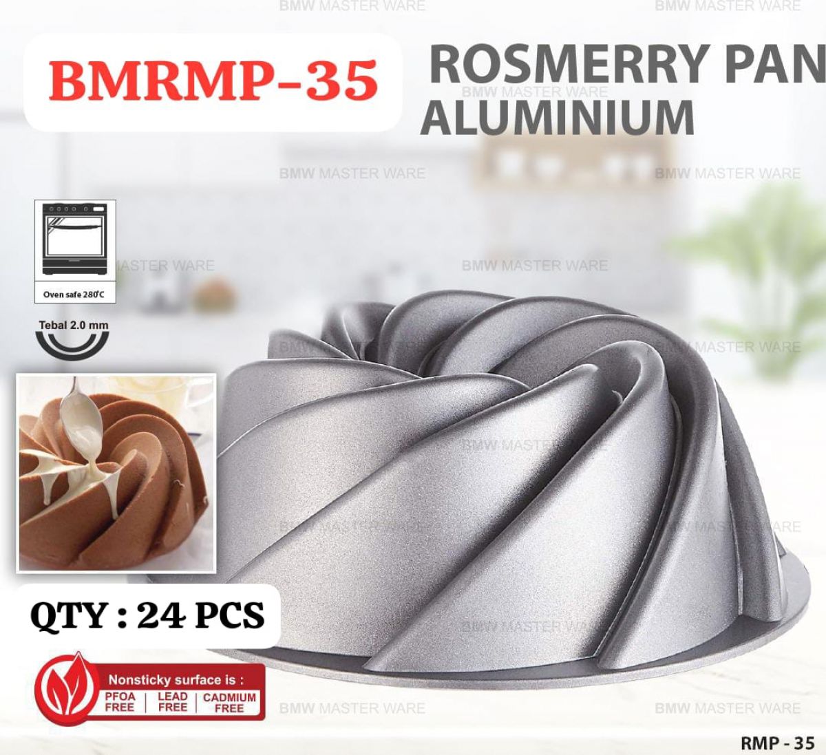 ROSMERRY PAN ALUMINIUM BMRMP-35 ISI 24 PCS