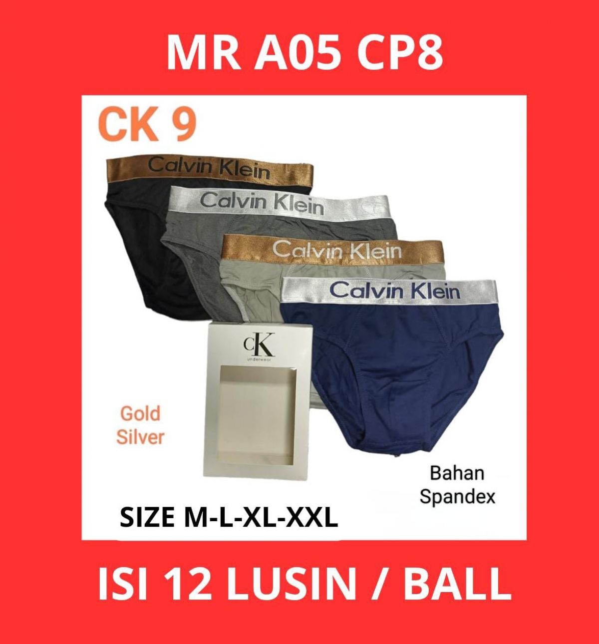 BOXER MR A05 CP8 SIZE M - L - XL - XXL ISI 12 LUSIN