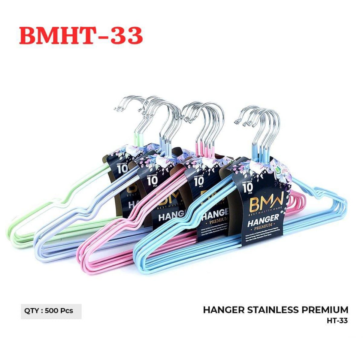HANGER STAINLESS PREMIUM BMHT-33 ISI 50 PACK