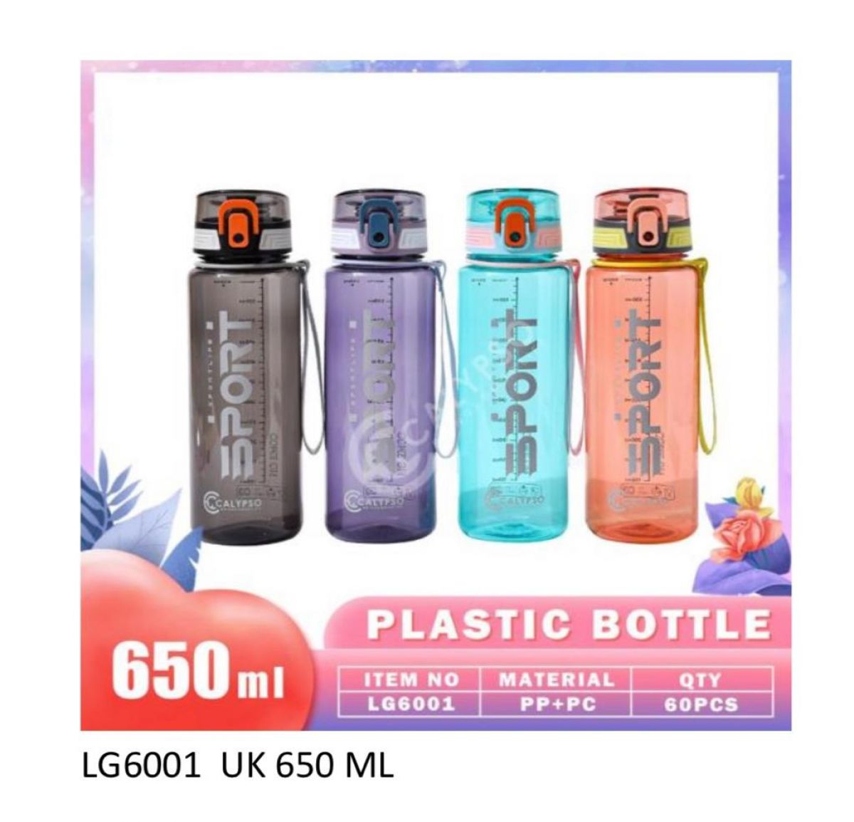 BOTOL MINUM PLASTIK UKURAN 650 ML