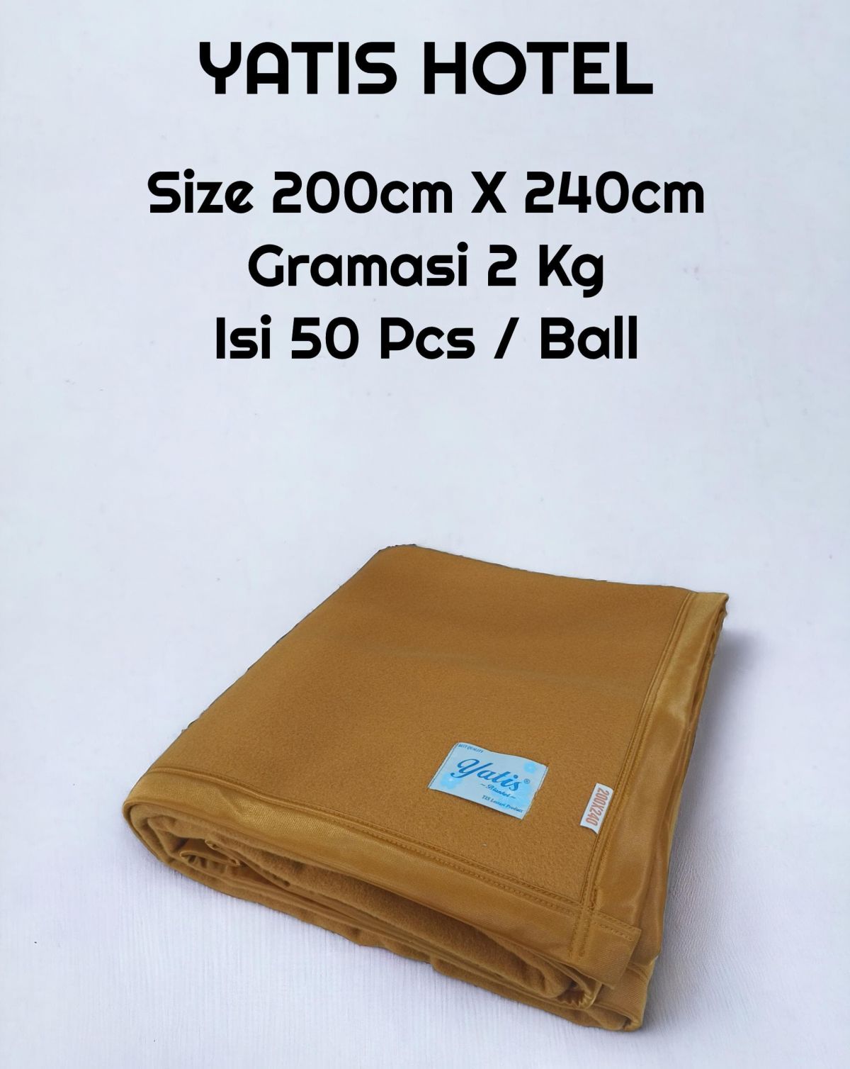 SELIMUT YATIS HOTEL SIZE 200CM*240CM GRAMASI 2 KG ISI 50 PCS