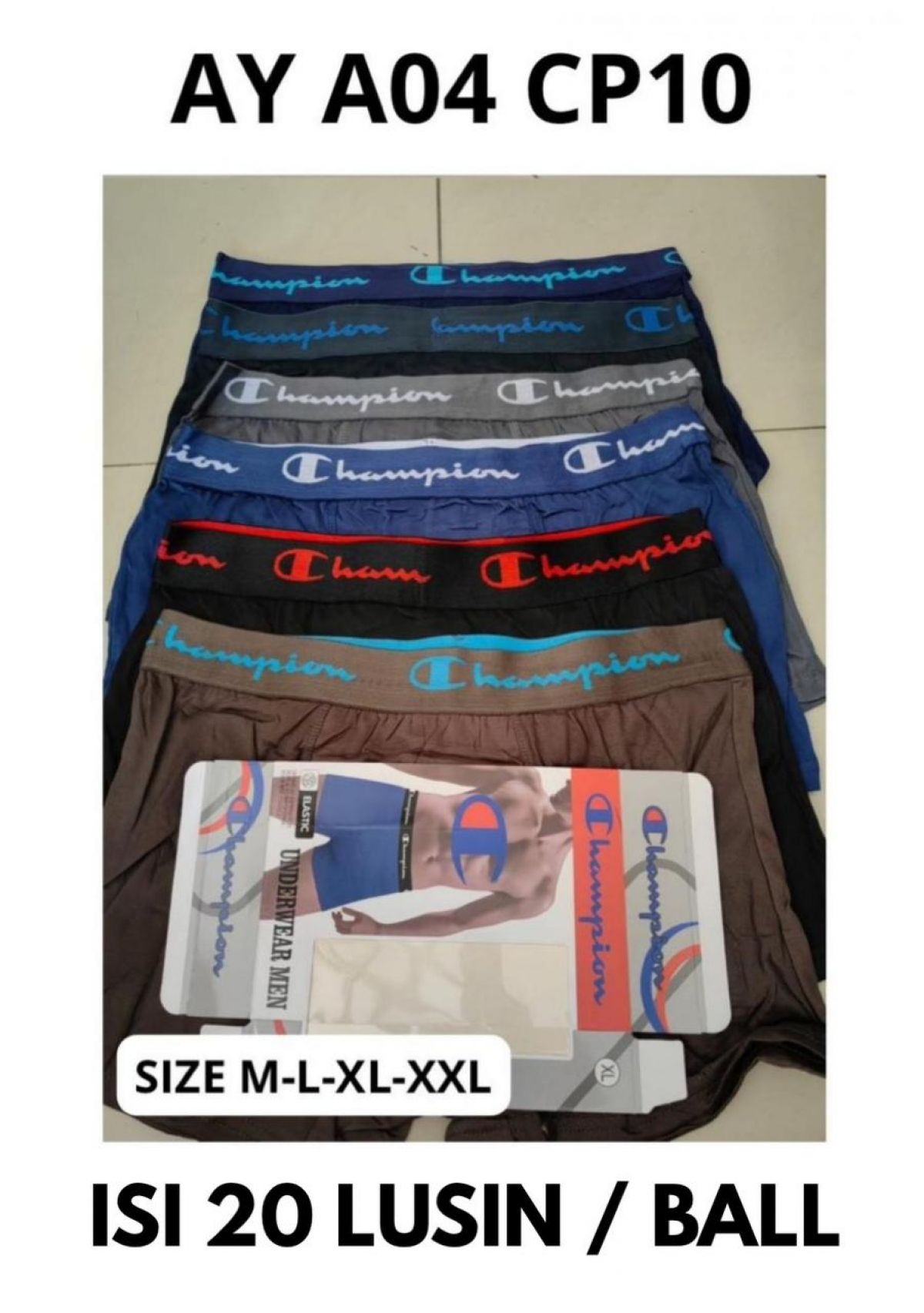 BOXER AY A04 CP10 SIZE M-L-XL-XXL ISI 20 LUSIN