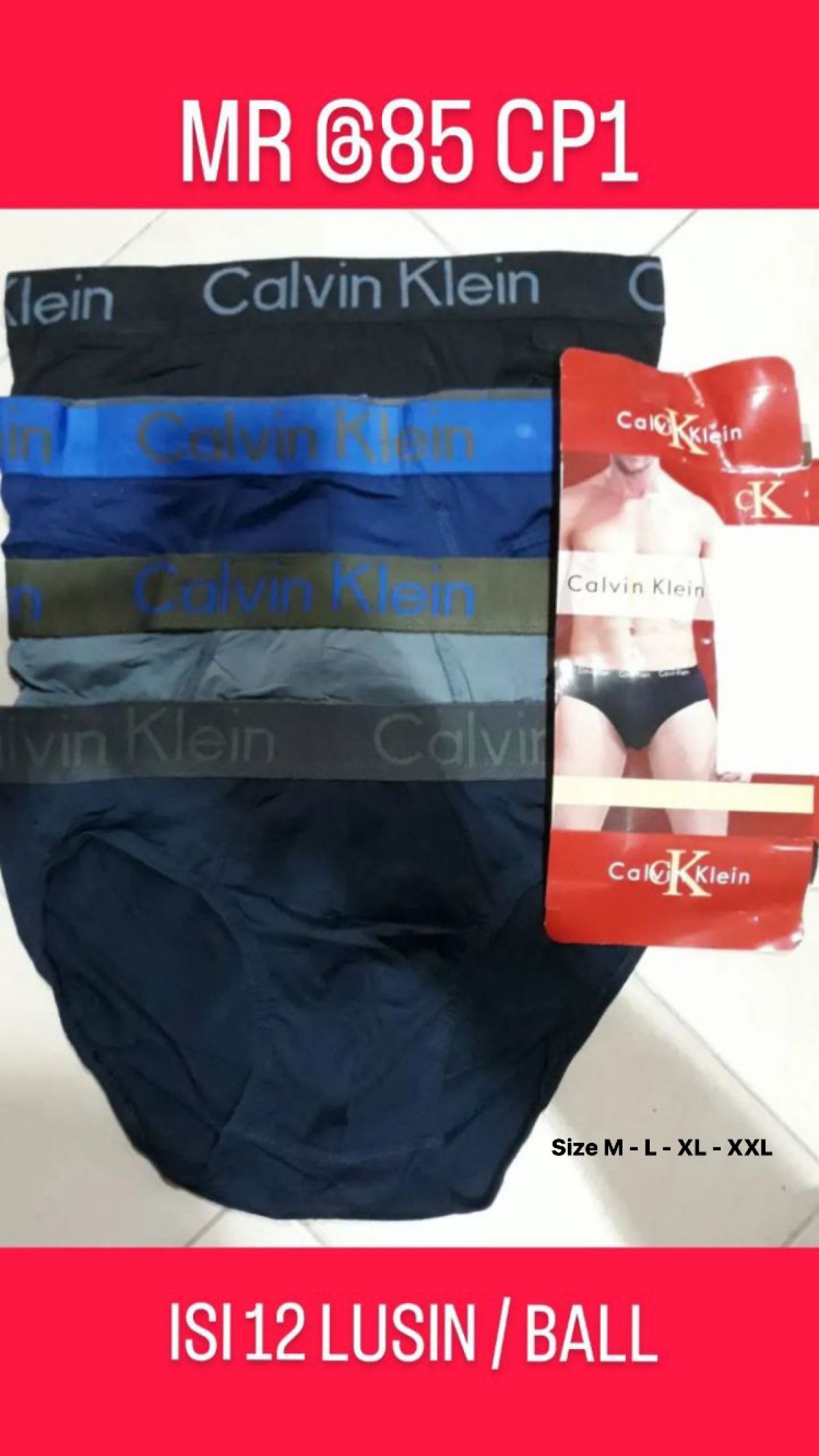 CELANA DALAM MR @85 CP1 SIZE M - L - XL - XXL ISI 12 LUSIN