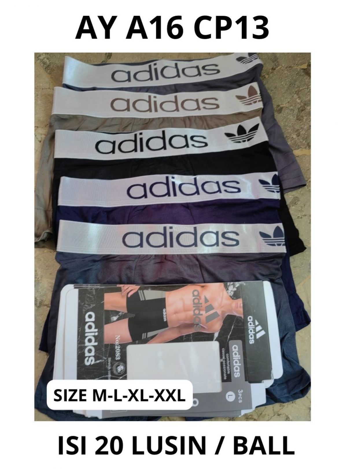 BOXER AY A16 CP13 SIZE M-L-XL-XXL ISI 20 LUSIN