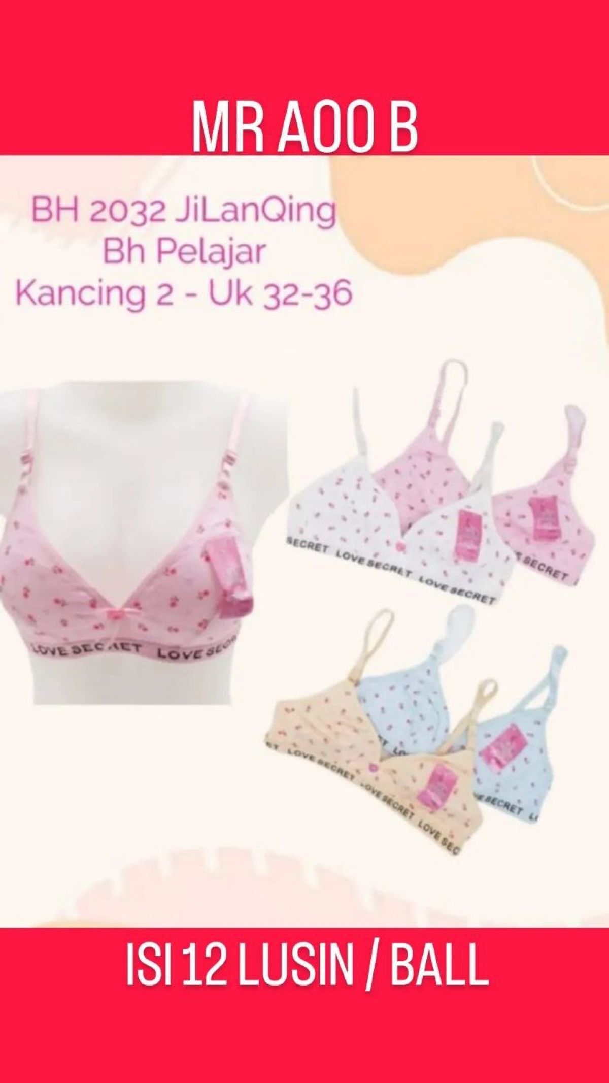 BH PELAJAR MR A00 B SIZE 32 - 36 ISI 12 LUSIN
