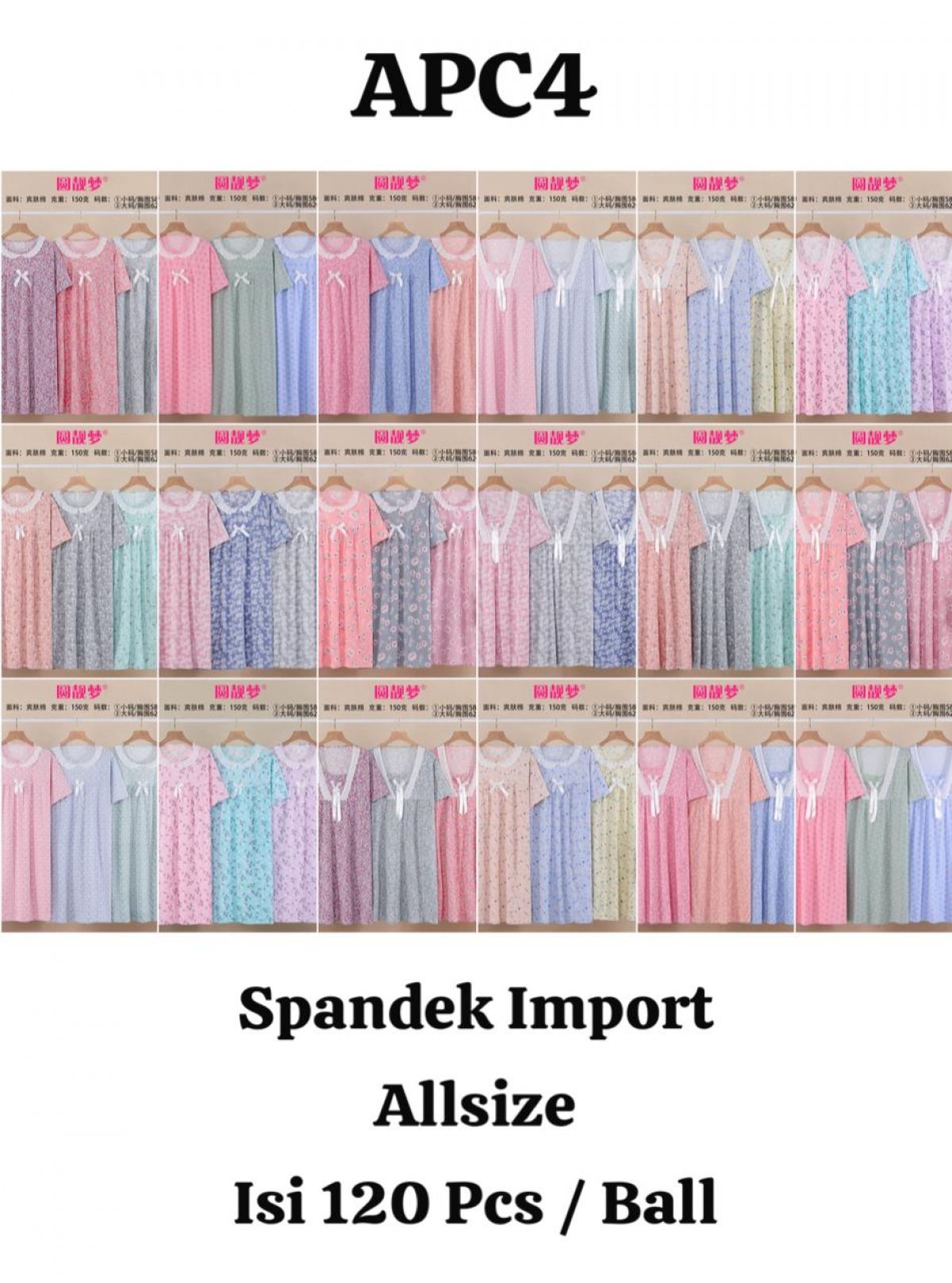 DASTER SPANDEK IMPORT APC4 ALLSIZE ISI 120 PCS