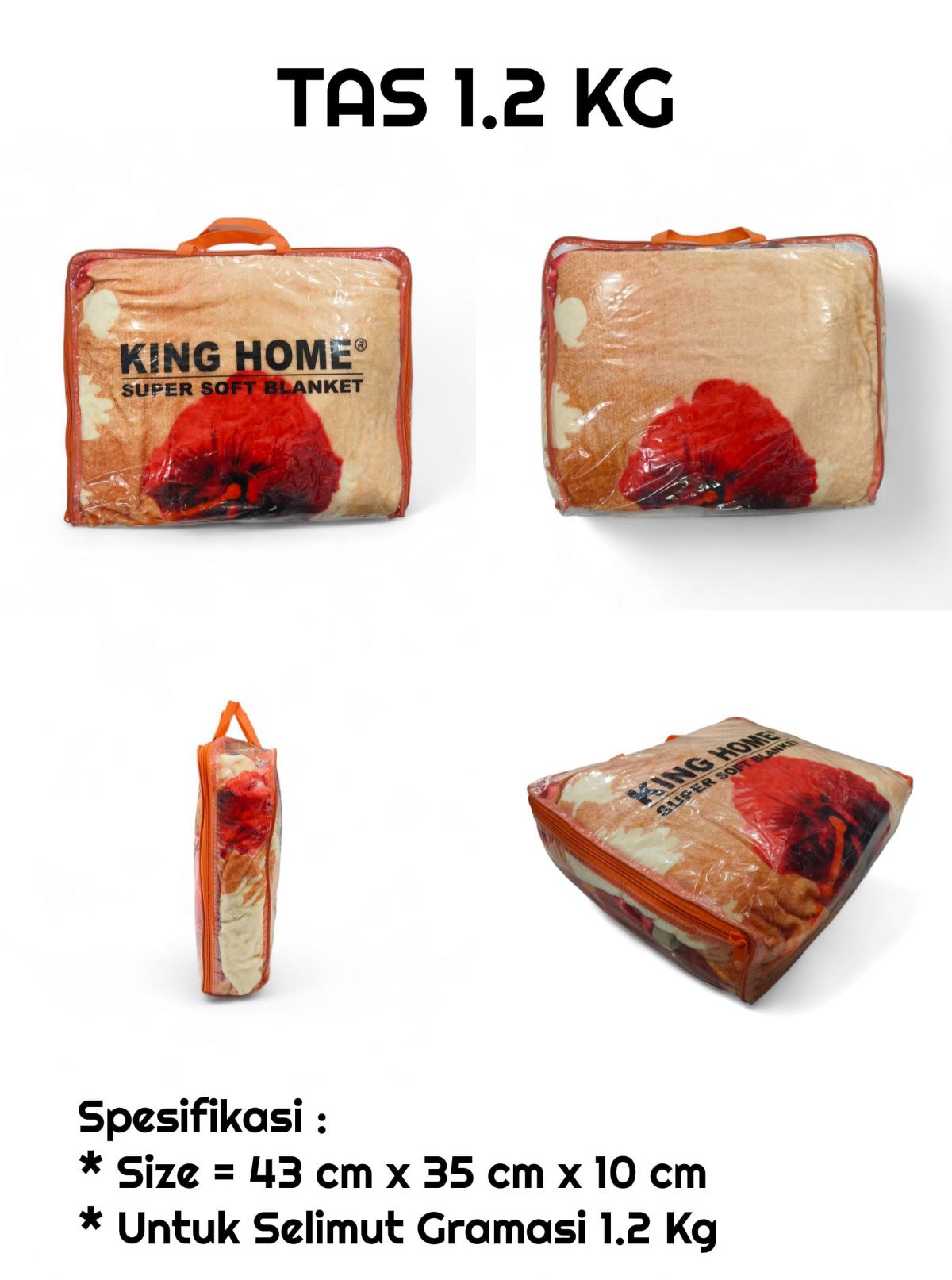 TAS SELIMUT MIKA TAS 1,2 KG UKURAN 43CM X 35CM X 10 CM