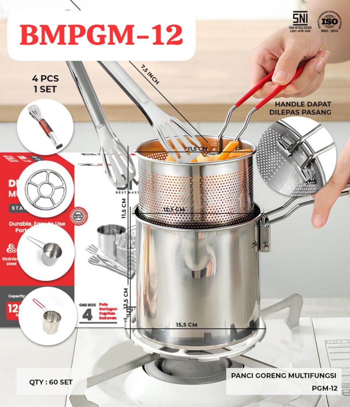PANCI GORENG MULTIFUNGSI BMPGM-12 ISI 60 SET